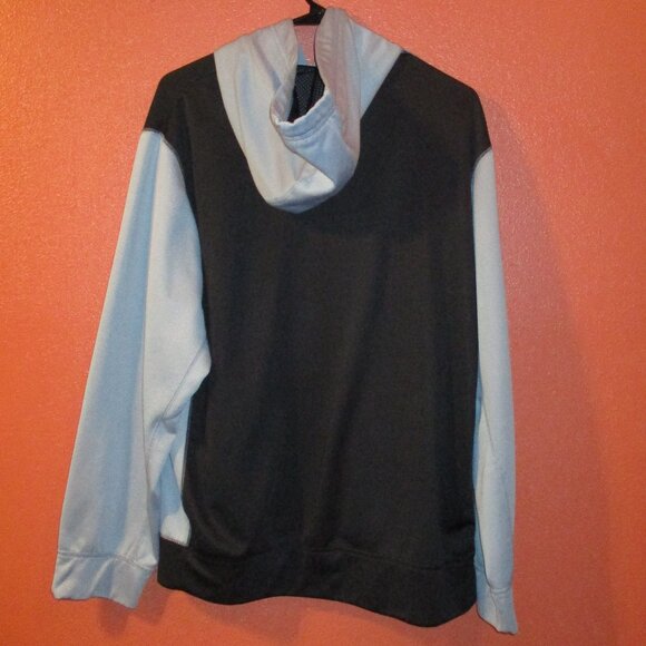 Nike Men Large Black Blue Swoosh Long Sleeve Therma Fit Pullover Hoodie - Picture 4 of 6